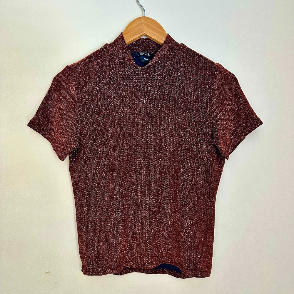Monki y2k glitter bronze mockneck